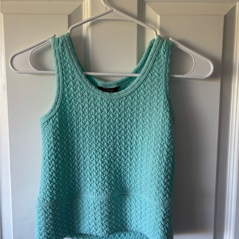 Elegant Textured Knit Tank Top in Aqua